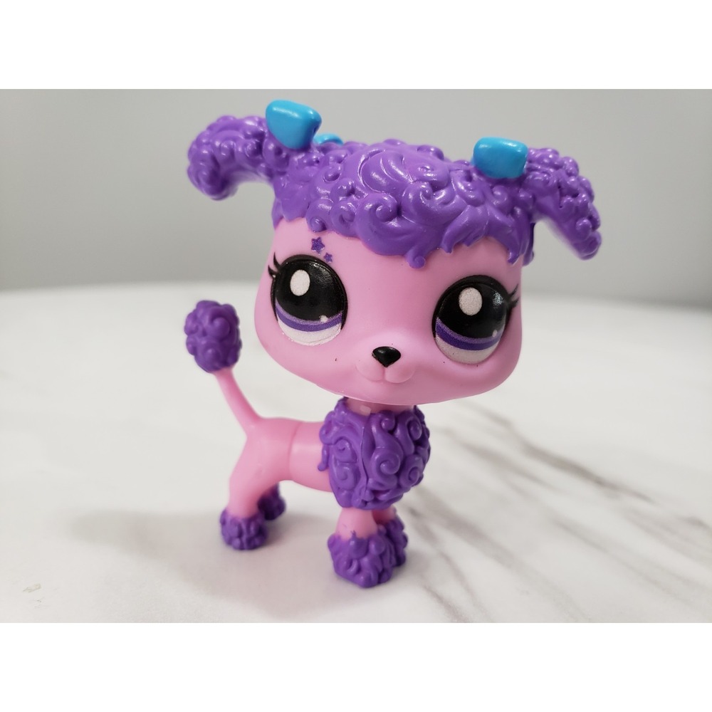 Littlest Pet Shop G7 Series 1 #2 Purple Pink Poodle Purple Eyes LPS Dog